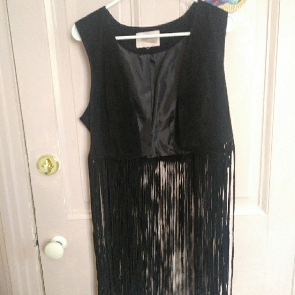 Leather vest with fringe